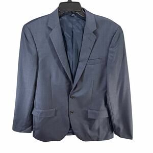 J Crew Thompson Suit Jacket 38R Blue Worsted Wool Slim Business Blazer Sportcoat